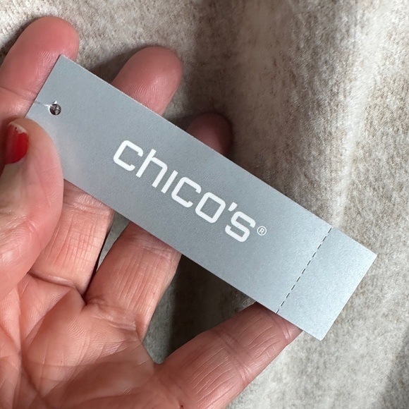 NWT Chico’s Soft Knit Cozy Knit Oatmeal Pullover Tee L - Picture 6 of 6